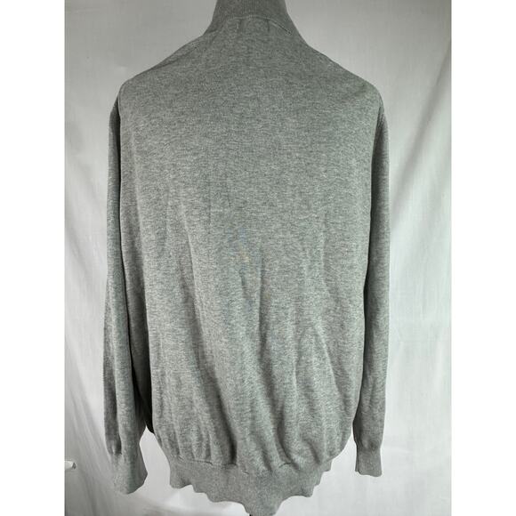 Brooks Brothers Mens Large Gray quarter zip sweater pullover supima cotton - Picture 3 of 14